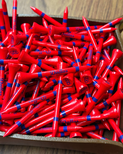 50 Pack Dallas Red Golf Tees