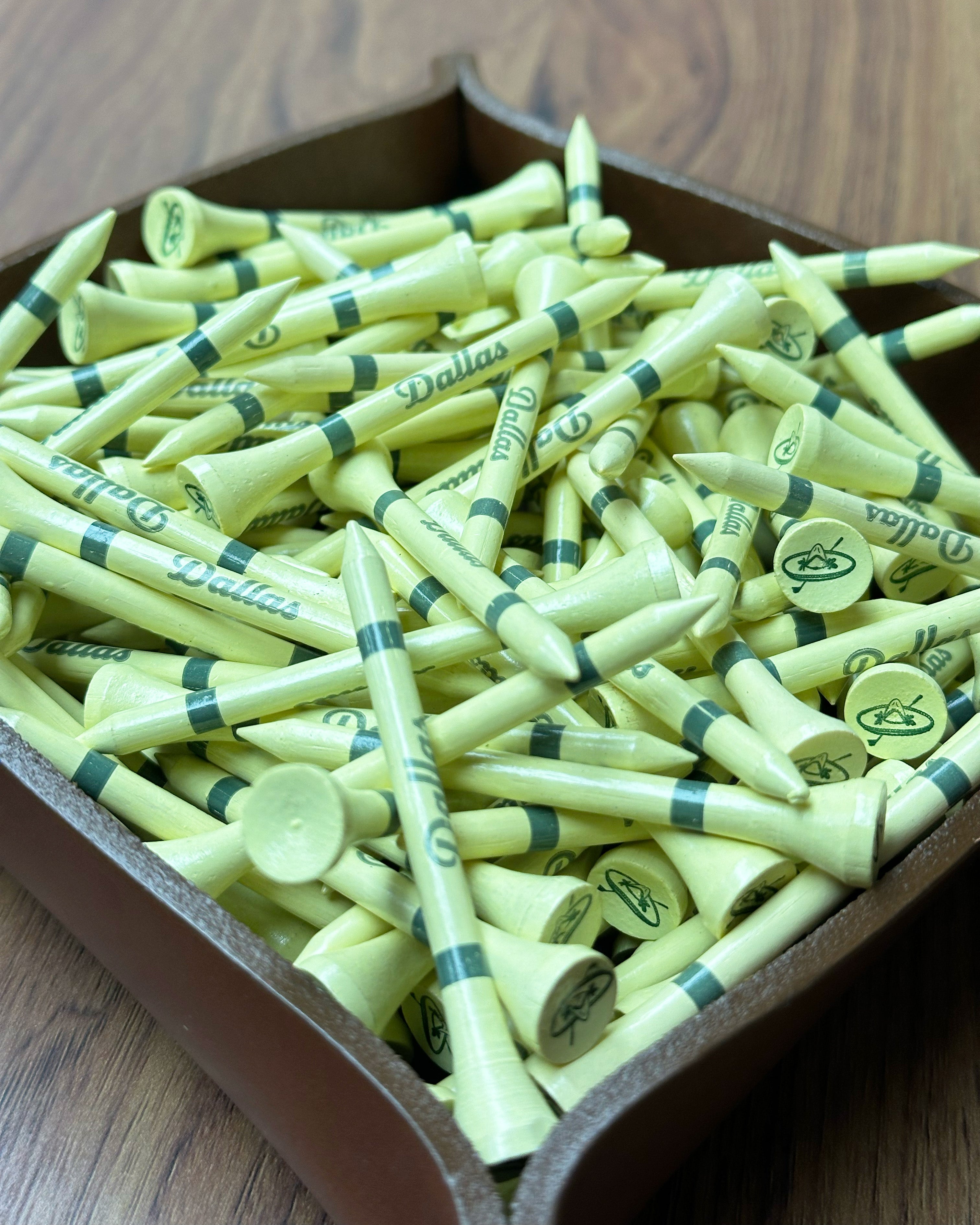 50 Pack Dallas Yellow Golf Tees
